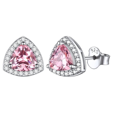 Sterling Silver Birthstone Stud Earrings Cubic Zirconia Hypoallergenic Jewelry Birthday Mother's Day Gifts for Women Mom
