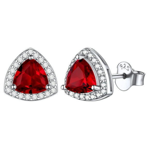 ChicSilver Triangle Birthstone Stud Earrings Sterling Silver Cubic Zirconia Hypoallergenic Piercing Jewelry Gifts for Women Mothers