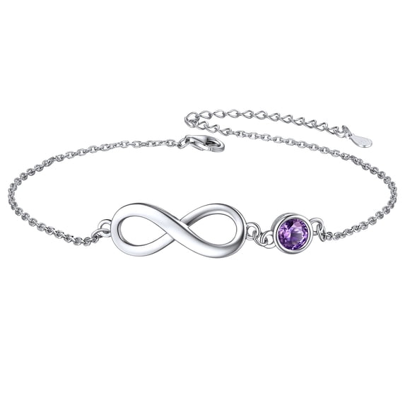 ChicSilver Adjustable Ankle Bracelet 925 Sterling Silver Infinity Endless Love Birthstone Anklet Birthday Anniversary Jewelry Mother's Day Gifts for Women Wife Her