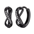 thumbnail image 1 of ChicSilver Infinity Small Hoop Earrings 925 Sterling Silver Black CZ Huggie Earrings for Women Hypoallergenic Christmas Gift Jewelry for Her, 1 of 9