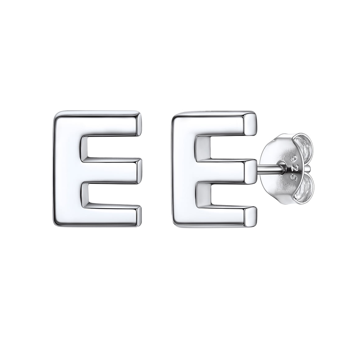 ChicSilver Minimalist 925 Sterling Silver 26 Letters A-Z Stud Earrings Suitable for Sensitive Ears Women Jewelry Gifts Daily Wear (With Gift Box)