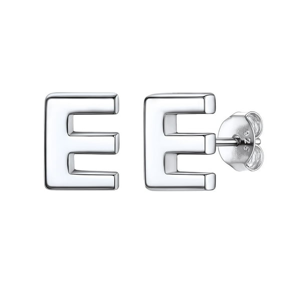 ChicSilver Minimalist 925 Sterling Silver 26 Letters A-Z Stud Earrings Suitable for Sensitive Ears Women Jewelry Gifts Daily Wear (With Gift Box)