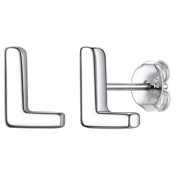ChicSilver Minimalist 925 Sterling Silver 26 Letters A-Z Stud Earrings Suitable for Sensitive Ears Women Jewelry Gifts Daily Wear (With Gift Box)