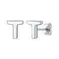 thumbnail image 1 of ChicSilver Minimalist 925 Sterling Silver 26 Letters A-Z Stud Earrings Suitable for Sensitive Ears Women Jewelry Gifts Daily Wear (With Gift Box), 1 of 9