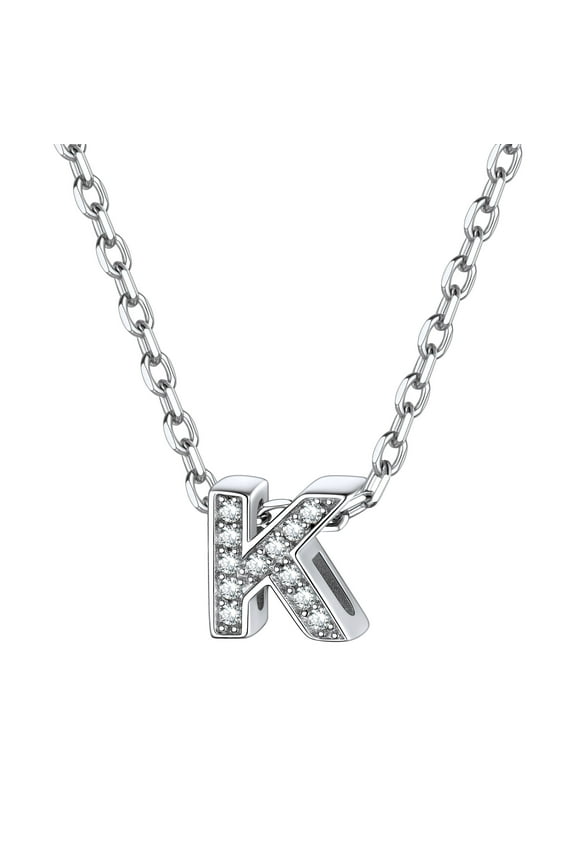 Heart Necklace Sterling Silver Tiny Initial Pendant Choker Necklaces for Women Dainty CZ Letter Name A-Z Capital Necklace Jewelry Gifts for Her