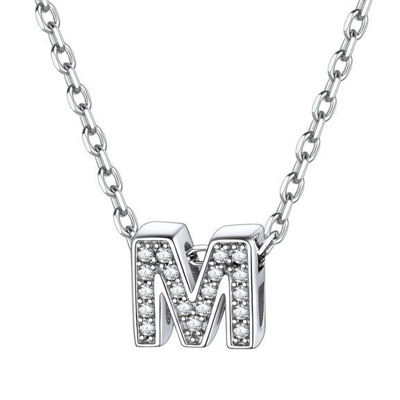 ChicSilver Heart Necklace Sterling Silver Tiny Initial Pendant Choker Necklaces for Women Dainty CZ Letter Name A-Z Capital Necklace Jewelry Gifts for Her