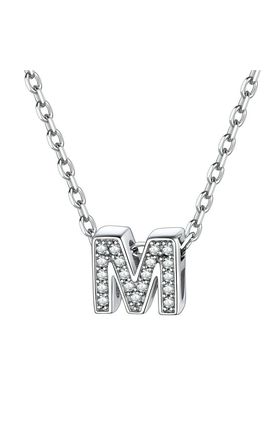 Heart Necklace Sterling Silver Tiny Initial Pendant Choker Necklaces for Women Dainty CZ Letter Name A-Z Capital Necklace Jewelry Gifts for Her