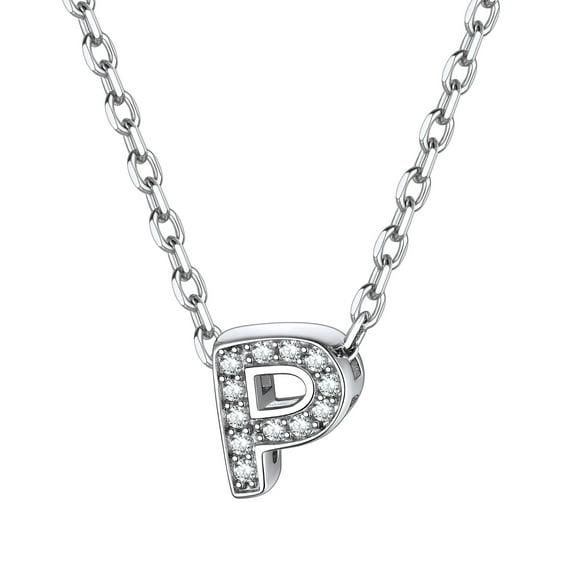 ChicSilver Heart Necklace Sterling Silver Tiny Initial Pendant Choker Necklaces for Women Dainty CZ Letter Name A-Z Capital Necklace Jewelry Gifts for Her