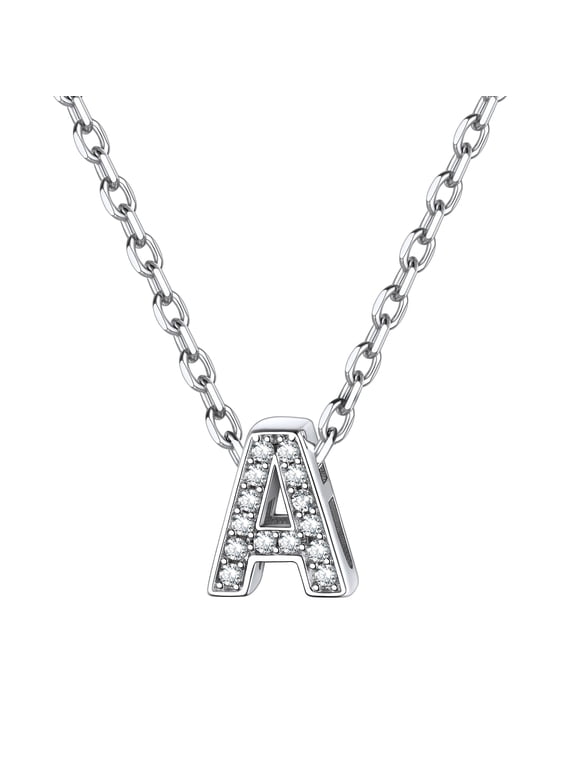 Heart Necklace Sterling Silver Tiny Initial Pendant Choker Necklaces for Women Dainty CZ Letter Name A-Z Capital Necklace Jewelry Gifts for Her