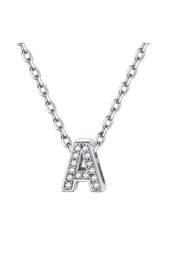 Heart Necklace Sterling Silver Tiny Initial Pendant Choker Necklaces for Women Dainty CZ Letter Name A-Z Capital Necklace Jewelry Gifts for Her