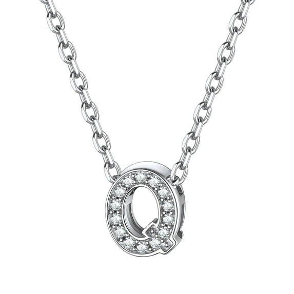 ChicSilver Heart Necklace Sterling Silver Tiny Initial Pendant Choker Necklaces for Women Dainty CZ Letter Name A-Z Capital Necklace Jewelry Gifts for Her