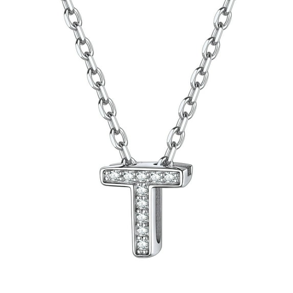 ChicSilver Heart Necklace Sterling Silver Tiny Initial Pendant Choker Necklaces for Women Dainty CZ Letter Name A-Z Capital Necklace Jewelry Gifts for Her