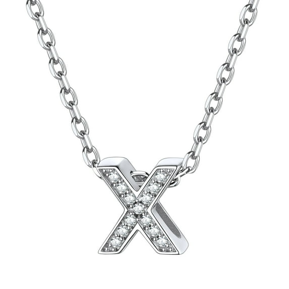 ChicSilver Heart Necklace Sterling Silver Tiny Initial Pendant Choker Necklaces for Women Dainty CZ Letter Name A-Z Capital Necklace Jewelry Gifts for Her