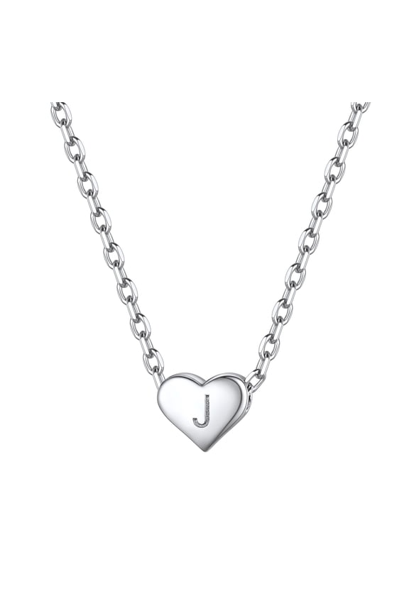 Dainty Initial Heart Necklace Trendy 925 Sterling Silver Cute Heart Pendant Choker Necklaces Letter Jewelry Gifts for Women