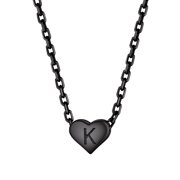 Heart Initial Necklace Pendant for Woman 925 Sterling Silver Letter Jewelry Anniversary Birthday Gifts for Her