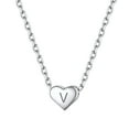 thumbnail image 1 of ChicSilver Dainty Initial Heart Necklace Trendy 925 Sterling Silver Cute Heart Pendant Choker Necklaces Letter Jewelry Gifts for Women, 1 of 9