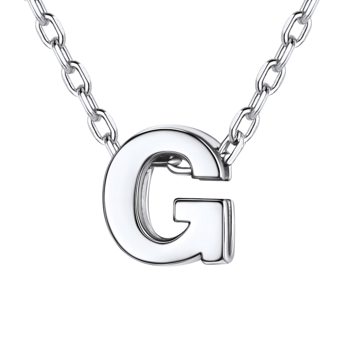 Diamond Initial Necklace | Letter G Initial Necklace In 14K White Gold |  SuperJeweler