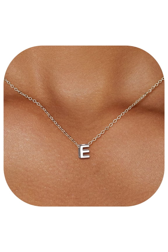 Sterling Silver Initial Necklace Alphabet Necklace Delicate Name Necklace Initial Pendant Necklace Women Jewelry