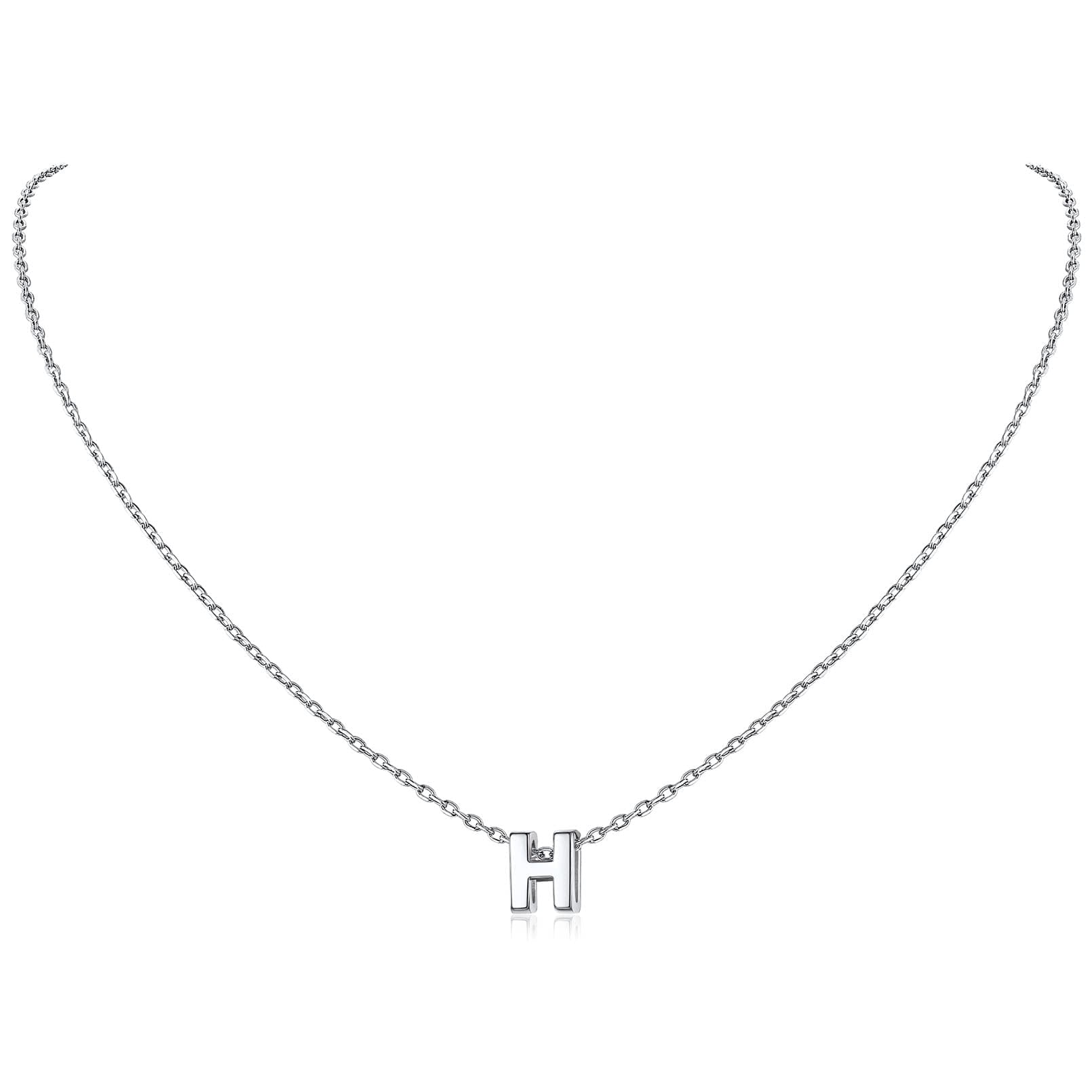 925 Sterling Silver Layered Initial Necklace – 18K Gold Vermeil Letter Pendant, Adjustable Chain
