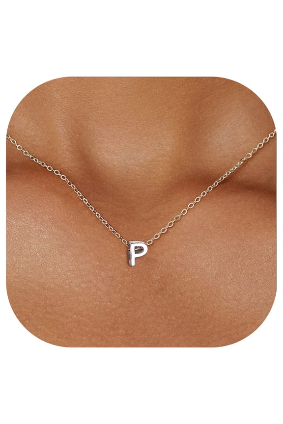 26 Letter Necklace Sterling Silver Women's Clavicle Chain Necklace with Initial