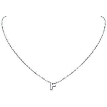 ChicSilver Initial Necklaces for Women 26 Letter Alphabet A-Z Pendant Necklace in Sterling Silver Birthday Jewelry Gifts