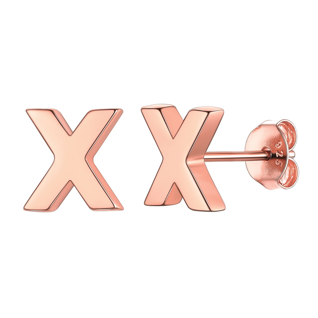 ChicSilver Initial Name Earrings Sterling Silver Women's Daily Cute Letter Stud Earrings Jewelry Gifts for Her