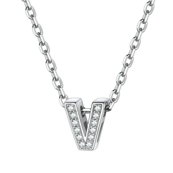 ChicSilver Heart Necklace Sterling Silver Tiny Initial Pendant Choker Necklaces for Women Dainty CZ Letter Name A-Z Capital Necklace Jewelry Gifts for Her