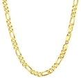 thumbnail image 1 of ChicSilver 14K Gold Plated Italian 5MM Cut Figaro Necklace for Women Men, 925 Silver, Classic Style, Daily Wear, Valentine's Day Birthday Party Gift (with Gift Box), 1 of 8
