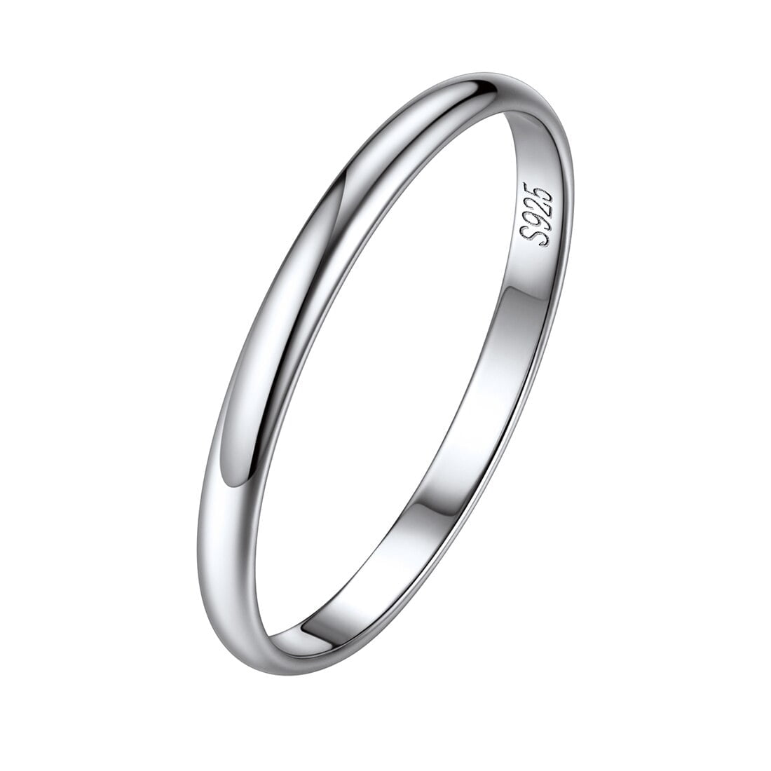 ChicSilver Minimalist Sterling Silver Ring for Women 2mm Thin