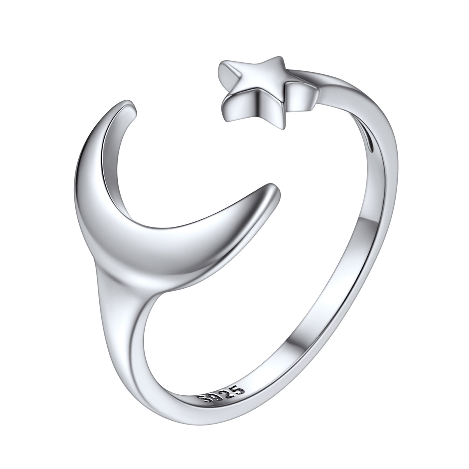 Sterling Silver Antiqued Moon & Star Toe Ring Sterling Silver Antiqued Moon & Star Toe Ring