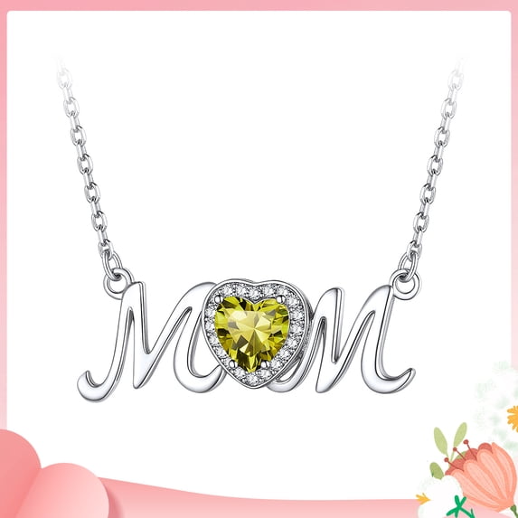 ChicSilver Mothers Day Gifts for Women, Sterling Silver Birthstone Necklace, Birthday Mothers Day Jewelry Gifts for Mom Grandma Wife from Daughter Son