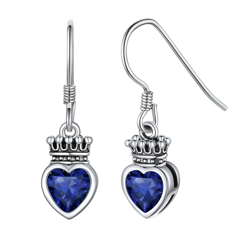 Sterling Silver Crown Drop Earrings Sterling Silver Crown Drop Earrings