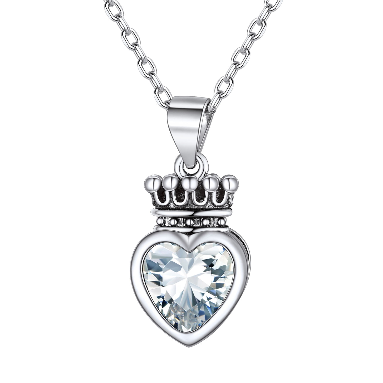 ChicSilver Princess Queen Crown Necklace for Women Sterling Silver
