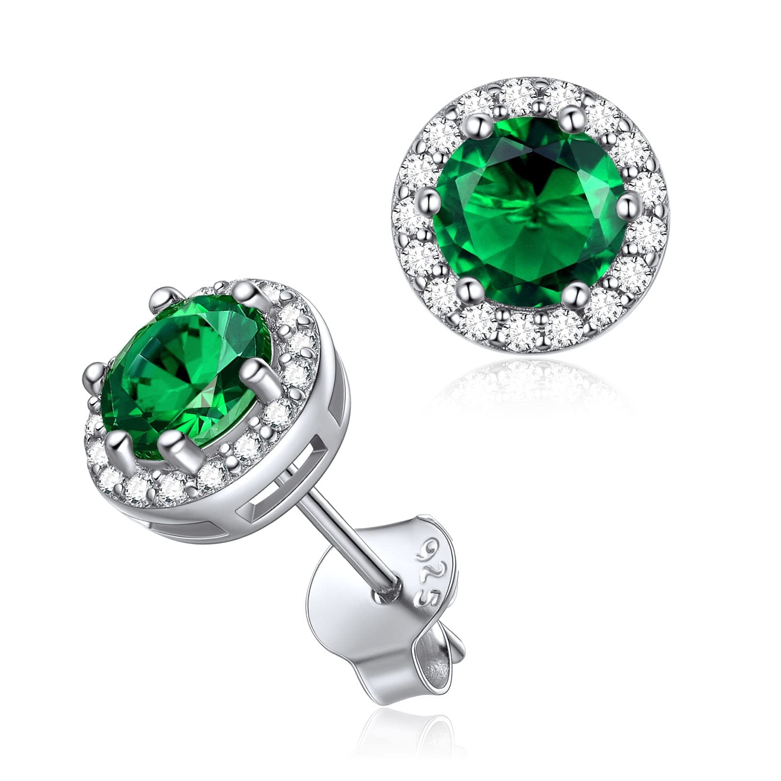 ChicSilver Round Birthstone Stud Earrings for Women 925 Sterling Silver Earrings with Cubic Zirconia Crystal Jewelry Gift October Tourmaline Walmart