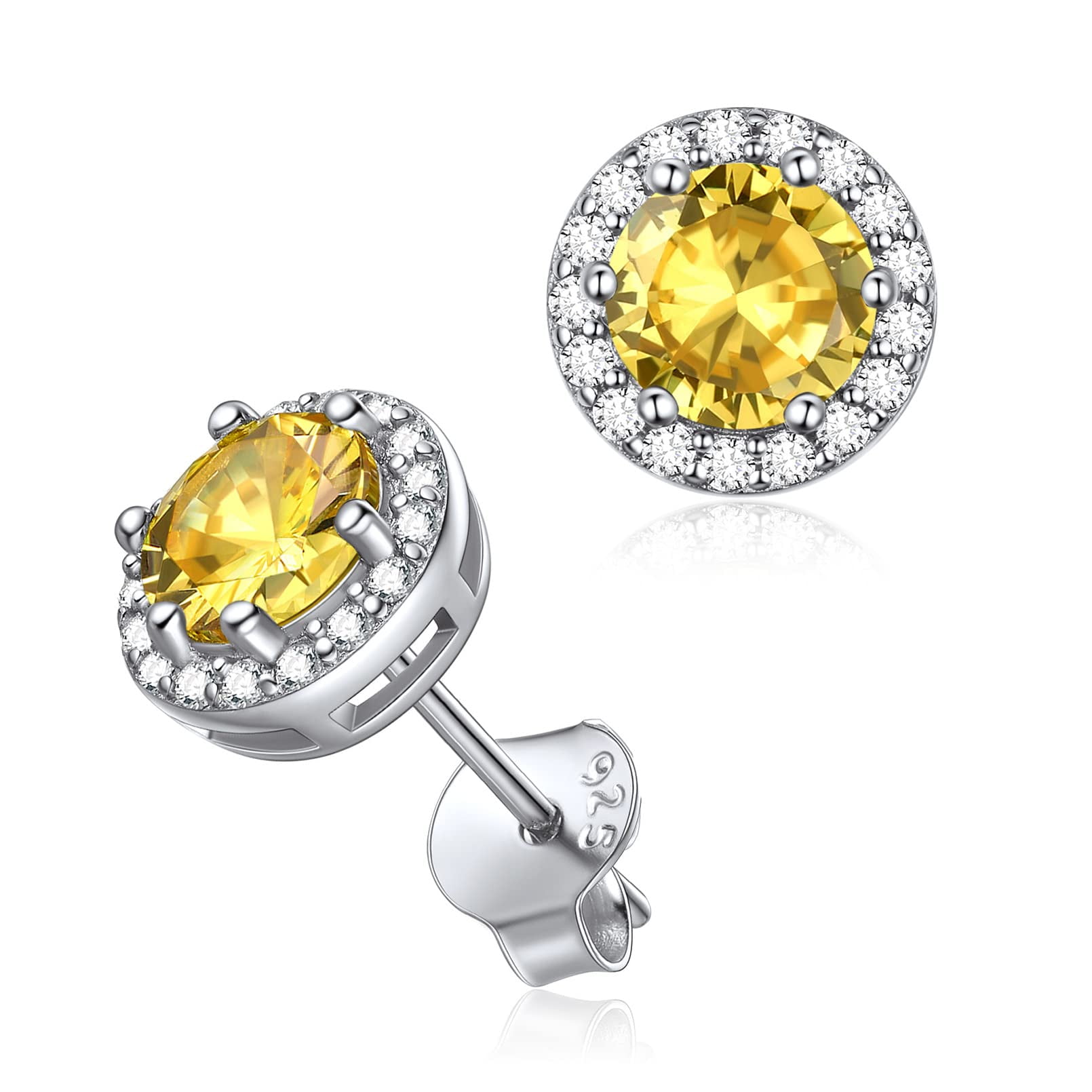 Elegant 925 Silver Stud Earrings for Women Cubic Zirconia Wedding Jewelry A  Pair