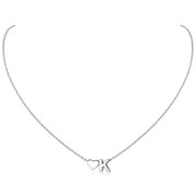 Silver Initial Necklace for Women, 925 Sterling Silver Heart Letter Pendant Necklace Dainty A-Z Gifts for Her