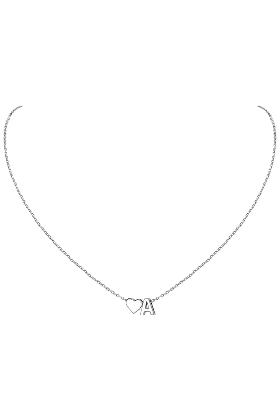Initial Necklaces for Women Silver 925 Sterling Silver Necklace for Women Dainty Letter Necklace A Pendent Necklaces