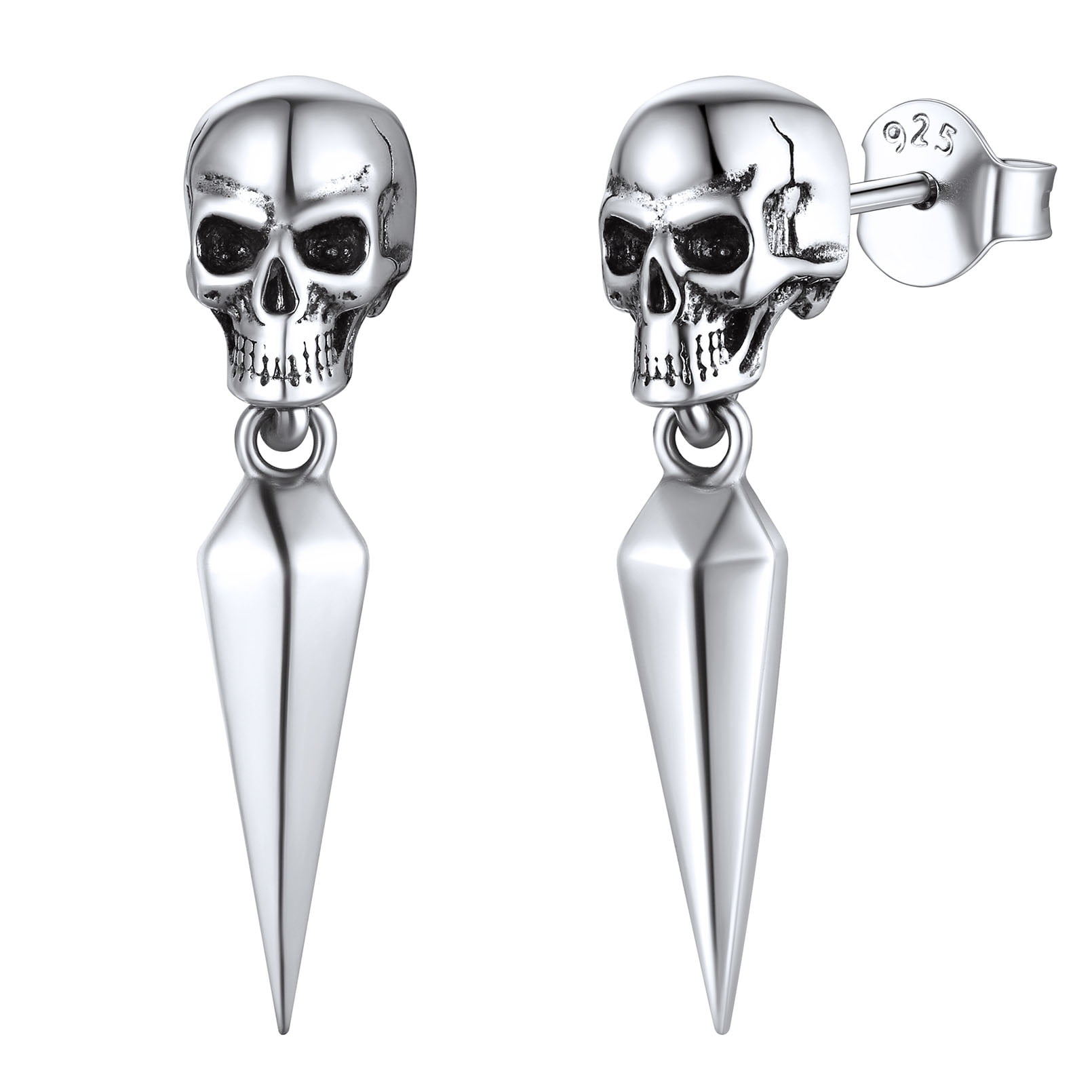 Sterling silver sale skull earrings