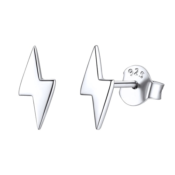 ChicSilver Small Lightning Stud Earrings Cute 925 Sterling Silver Earring for Women Jewelry Gift
