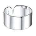 thumbnail image 1 of ChicSilver Solid Sterling Silver 10mm High Polish Simple Cuff Band Ring for Mens Women Plain Thumb Wide Open Rings Adjustable Statement Jewelry, 1 of 10