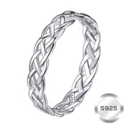 ChicSilver 925 Sterling Silver Celtic Knot Ring, Eternity Wedding Band for Women 4mm Hypoallergenic Promise Ring Birthday Anniversary Gift