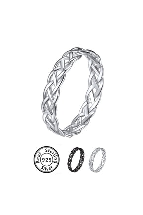 925 Sterling Silver Celtic Knot Ring, Eternity Wedding Band for Women 4mm Hypoallergenic Promise Ring Birthday Anniversary Gift