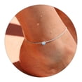 thumbnail image 2 of Dolce Valentina 925 Sterling Silver Anklet – Birthstone Heart Charm, 9.5” Curb Chain 2 of 4