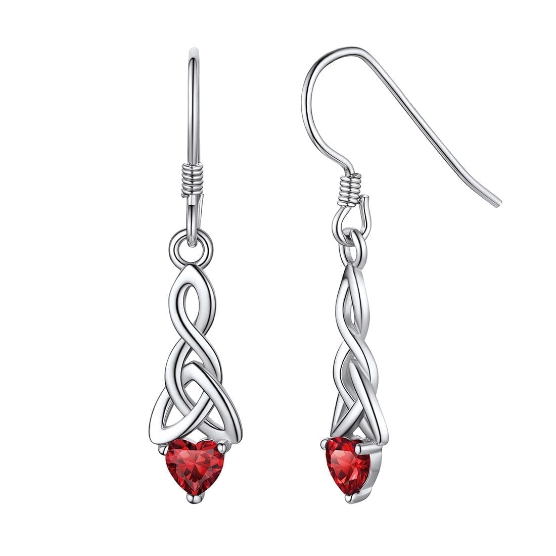 ChicSilver 925 Sterling Silver BirthStone Earrings for Women Jewelry Celtic Knot Dangle Earrings Cubic Zirconia Earring Birthday Christmas Anniversary Gifts