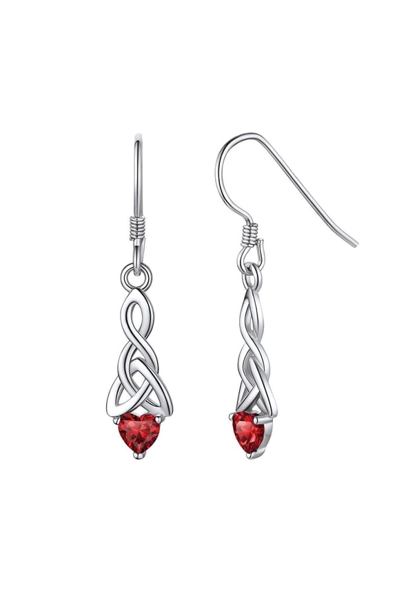 925 Sterling Silver BirthStone Earrings for Women Jewelry Celtic Knot Dangle Earrings Cubic Zirconia Earring Birthday Christmas Anniversary Gifts