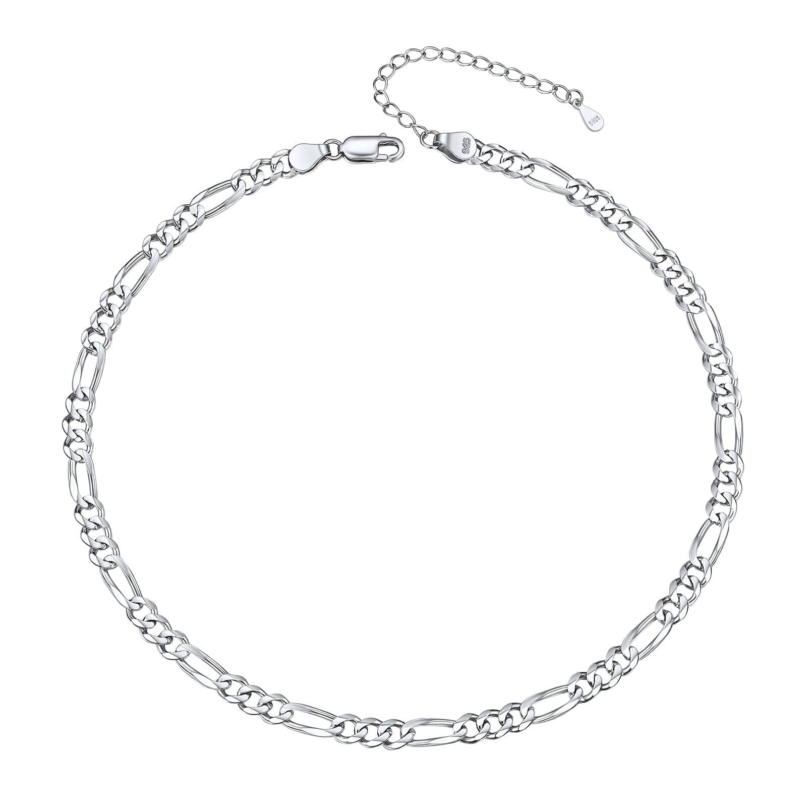 ChicSilver Italian S925 Sterling Silver 3mm Figaro Chain