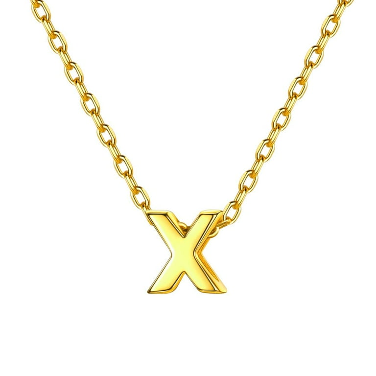 ChicSilver Gold Initial X Necklaces for Women Girlfriend Sterling Silver Name Alphabet Letter Pendant Necklace Birthday Gift Walmart