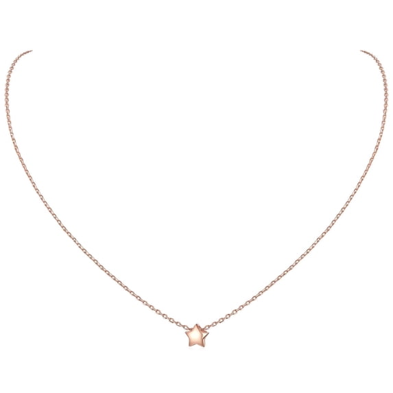 ChicSilver Rose Gold Plated Sterling Silver Dainty Star Pendant Necklace for Women Valentines Mothers Day Birthday Anniversary
