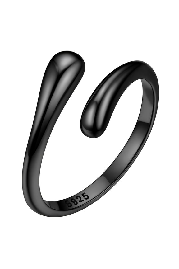 Toe Rings for Women, Hypoallergenic 925 Sterling Silver Teardrop Water Drop Foot Ring Adjustable Smooth Curved Open Rings for Women Summer Jewelry