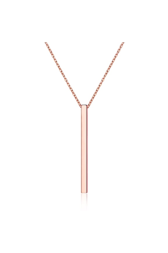 Vertical Bar Necklace Sterling Silver Dainty Long Necklace Y-Shaped Pendant Necklace Jewelry for Women Gift